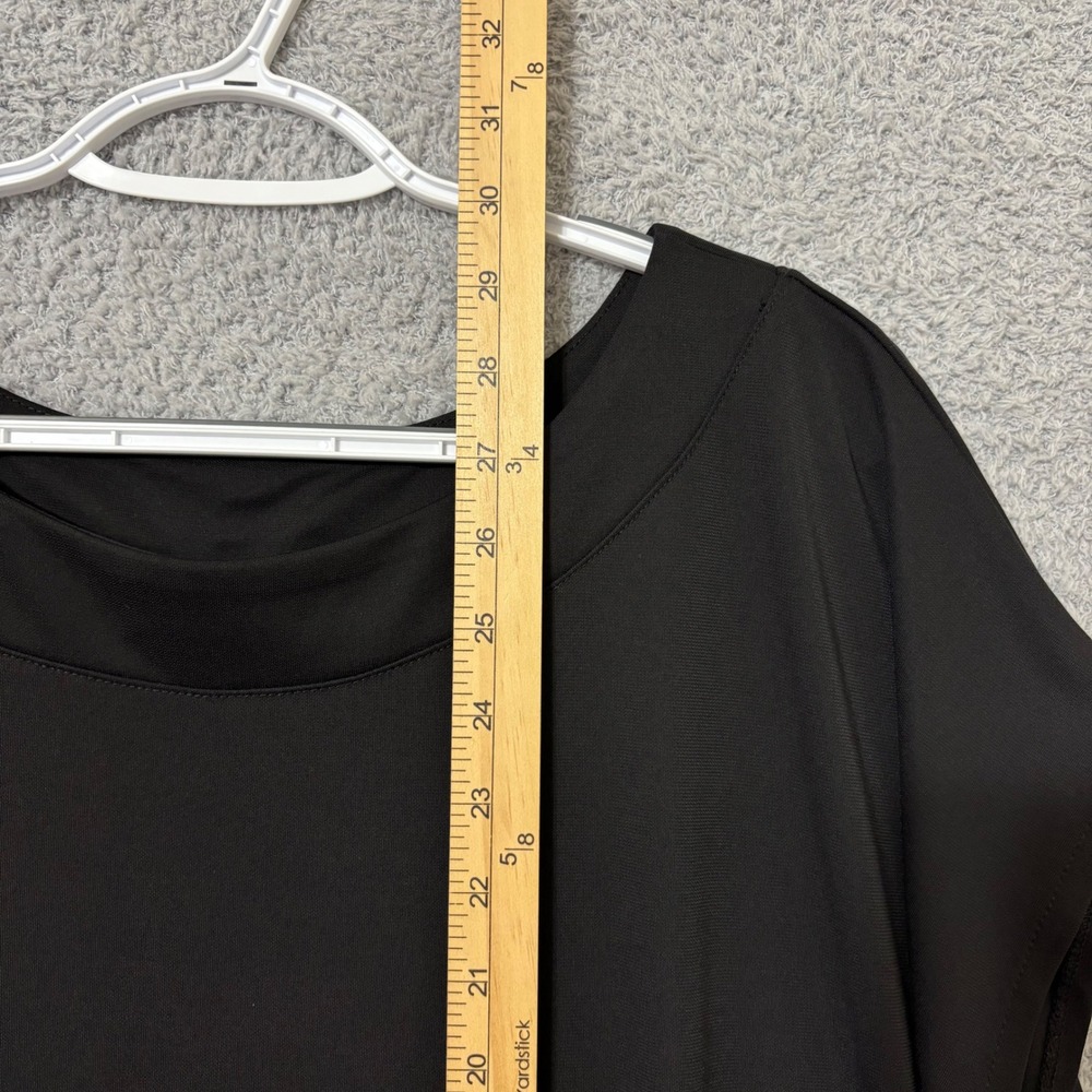 Work Casual Black Tunic Top Plus Size 2X Stretch Minimalist Layering Blouse - Picture 10 of 10